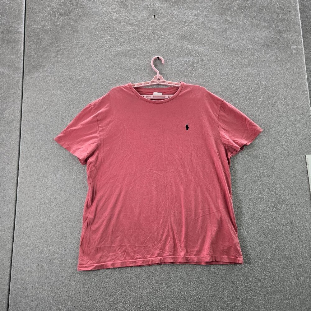 Polo Ralph Lauren Men‎ Shirt XL Pink Pony Logo Short Sleeve